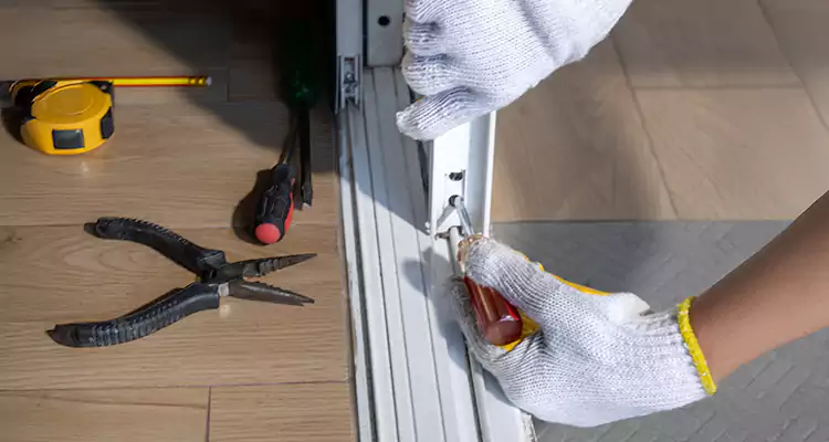 Backyard Sliding Door Track Repair in Pace, FL